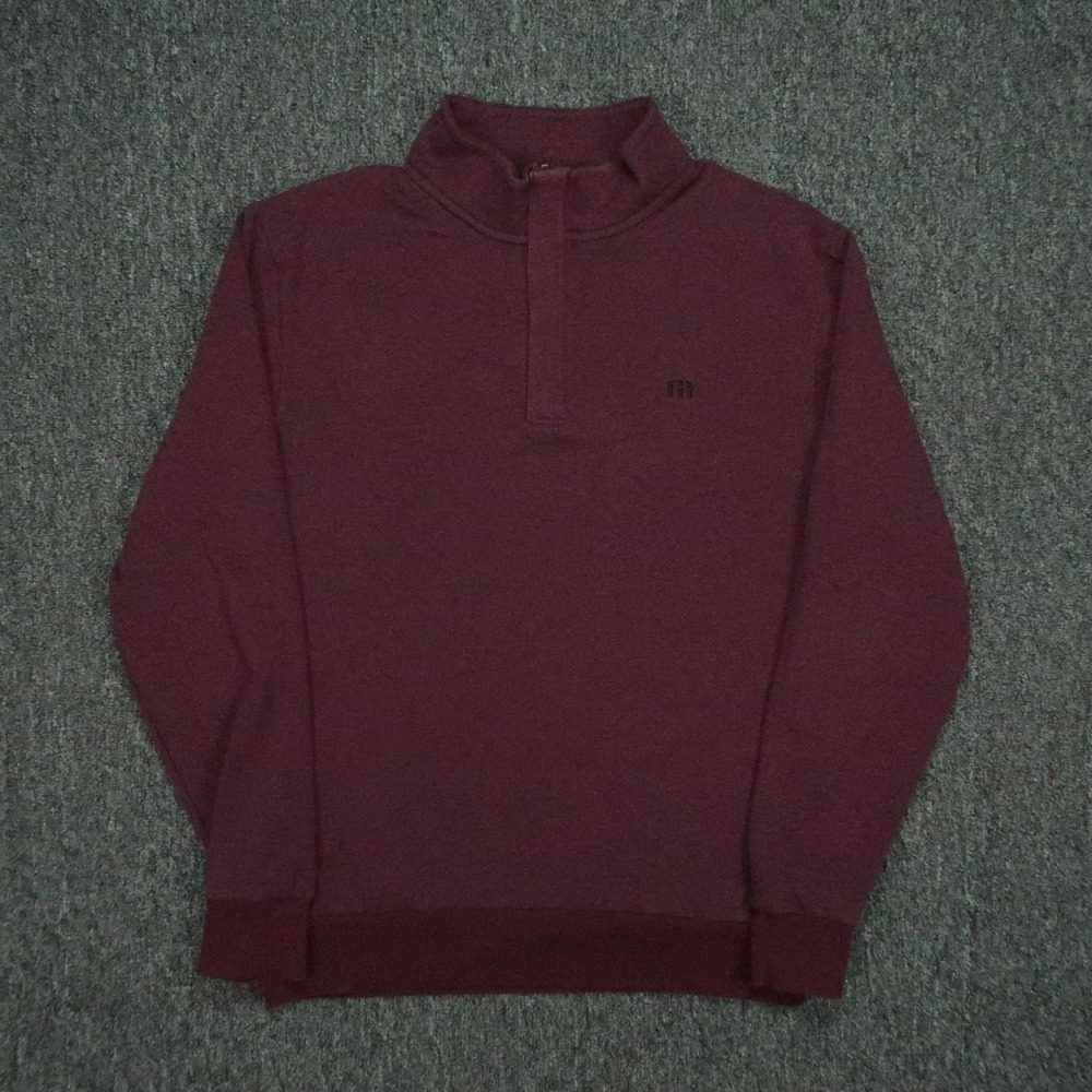 Travis Mathew Pullover Mens‎ Small Red Cloud Quarter Zip Performance Stretch